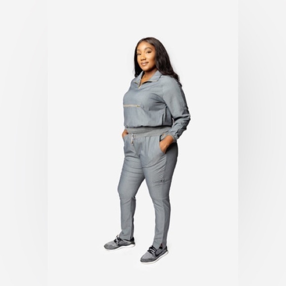 Dope Scrubs Athleisure Grey Jogger Scrub Top 3XL - Picture 13 of 13